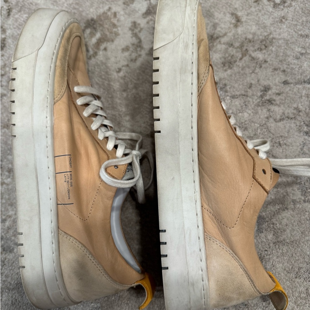 ONCEPT Women's Tan Leather Low-Top Sneakers - Picture 3 of 4